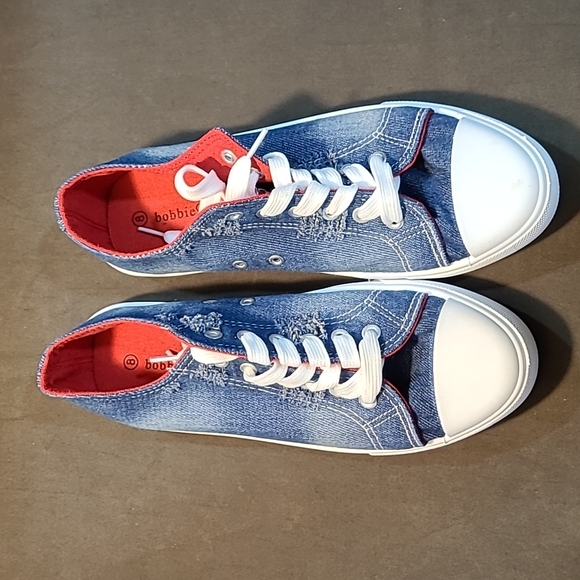 Women's Bobbie & Brooks blue and red Sneakers size 8 - Picture 2 of 8
